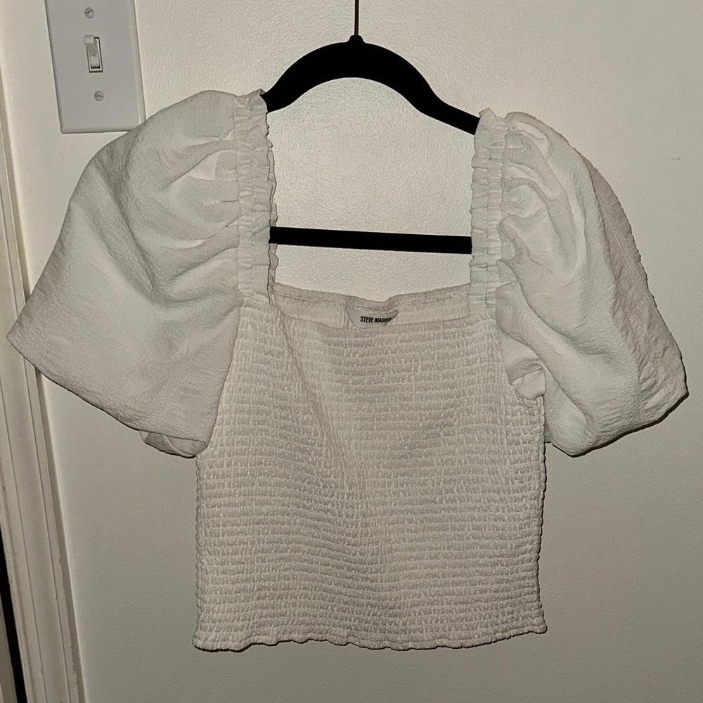 Steve Madden Cream Puff Sleeve Blouse